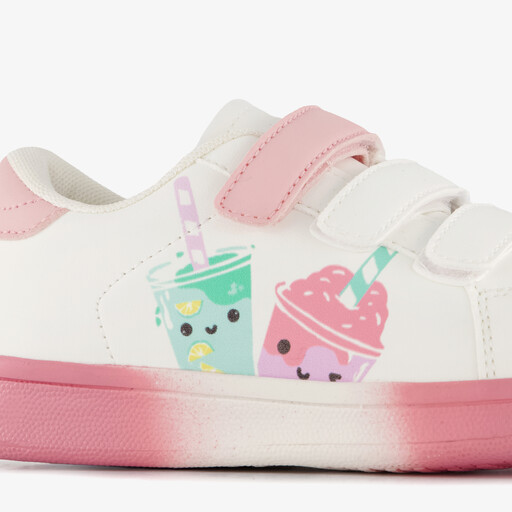 Meisjes sneakers met drinkbekers wit roze