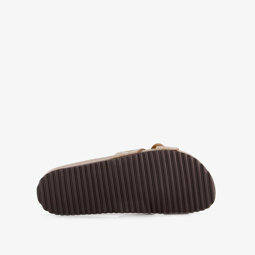 Dames bio slippers met panterprint beige