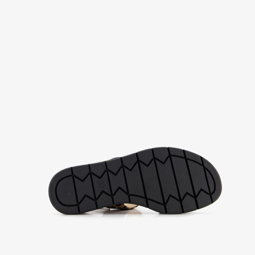 Dames sandalen panterprint bruin zwart