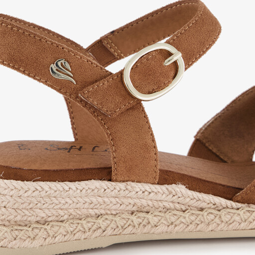 Dames sandalen met H-leest cognac