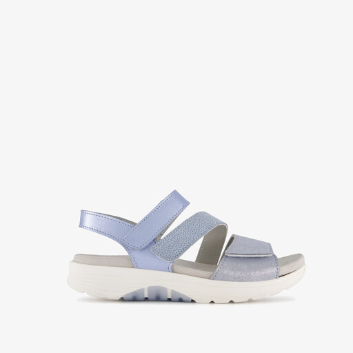 Leren dames sandalen ijsblauw