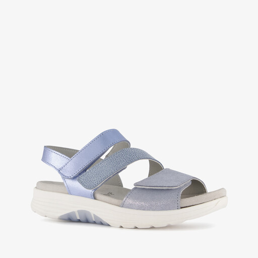 Leren dames sandalen ijsblauw
