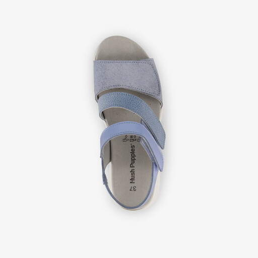 Leren dames sandalen ijsblauw