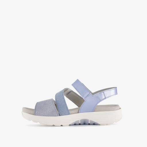 Leren dames sandalen ijsblauw