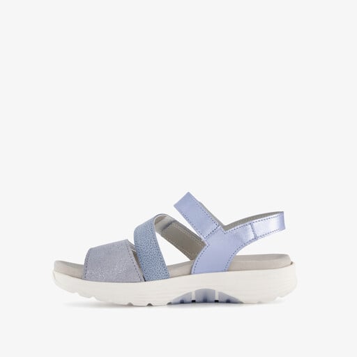 Leren dames sandalen ijsblauw