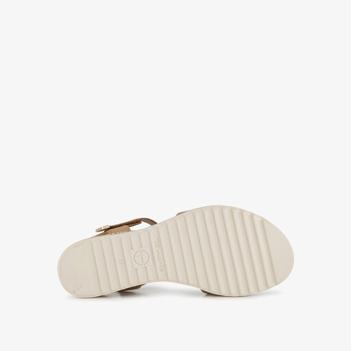 Dames sandalen met sleehak goud