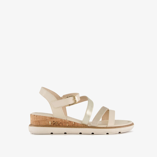 Dames sandalen met sleehak ivoor