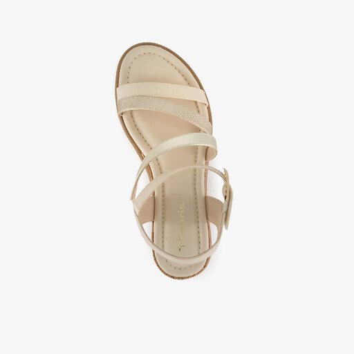 Dames sandalen met sleehak ivoor