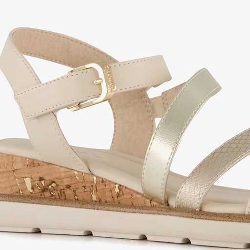Dames sandalen met sleehak ivoor