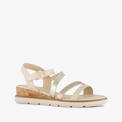 Dames sandalen met sleehak ivoor