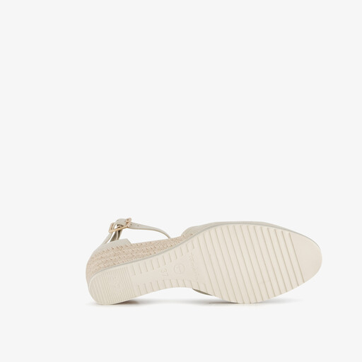Dames espadrilles met sleehak champagne