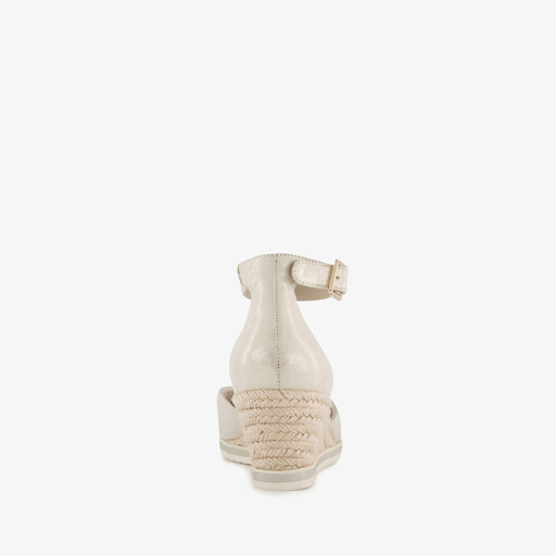 Dames espadrilles met sleehak champagne