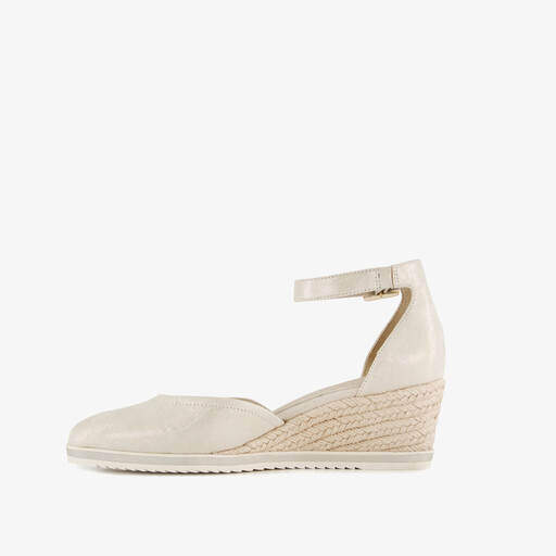 Dames espadrilles met sleehak champagne