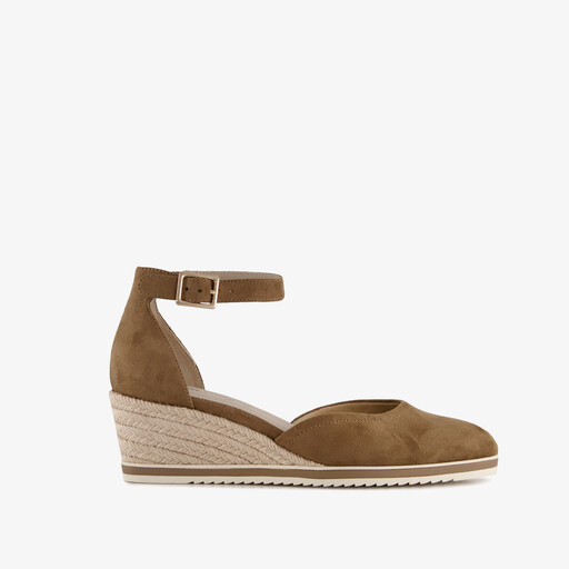 Dames espadrilles met sleehak bruin