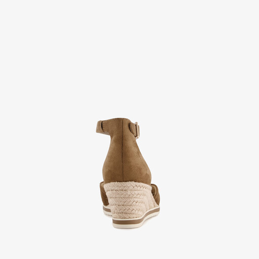 Dames espadrilles met sleehak bruin