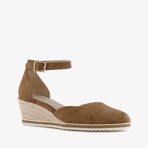 Dames espadrilles met sleehak bruin