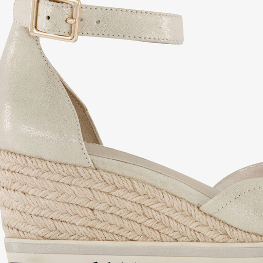 Dames espadrilles met sleehak champagne