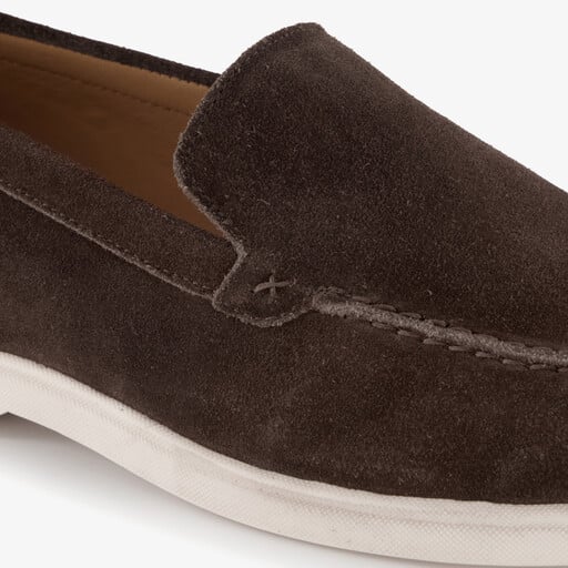 Suède heren instappers beige