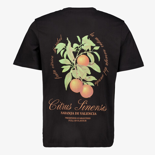 Heren T-shirt met backprint zwart
