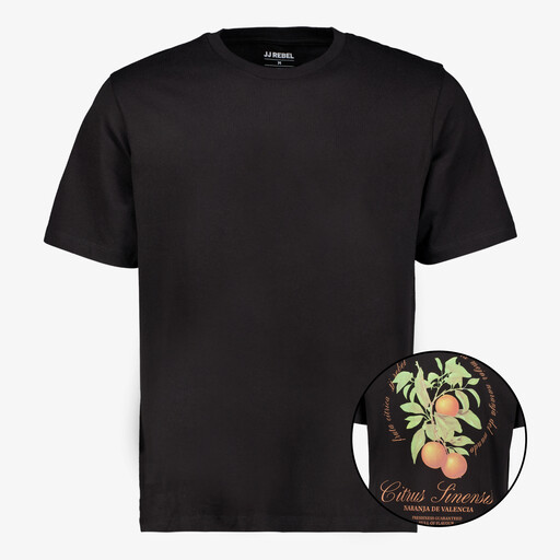 Heren T-shirt met backprint zwart