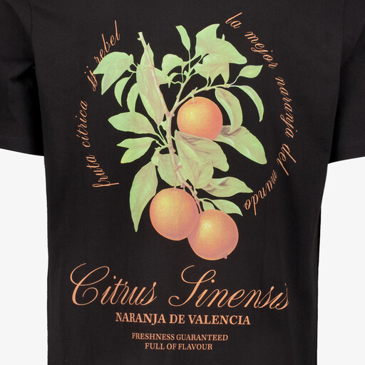 Heren T-shirt met backprint zwart