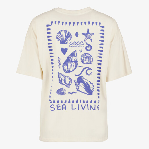 Dames T-shirt met backprint lichtbeige