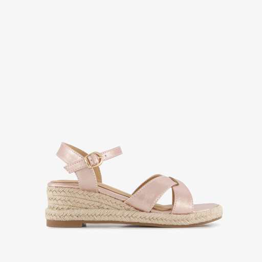 Meisjes sleehak sandalen metallic roze