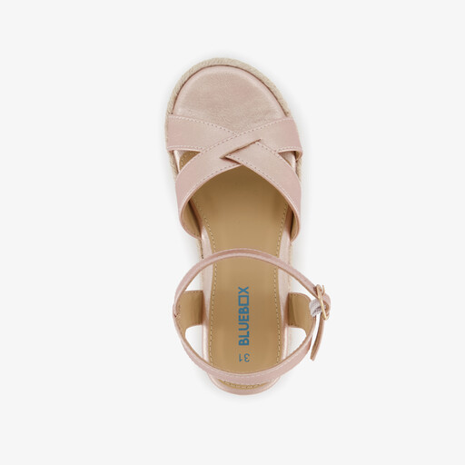 Meisjes sleehak sandalen metallic roze