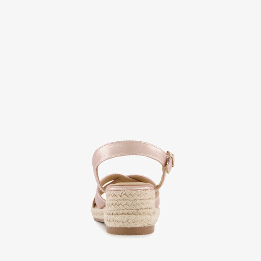 Meisjes sleehak sandalen metallic roze