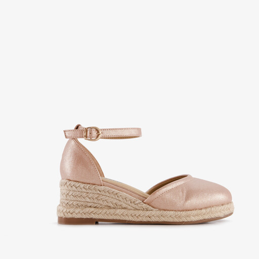 Meisjes sleehak sandalen metallic roze