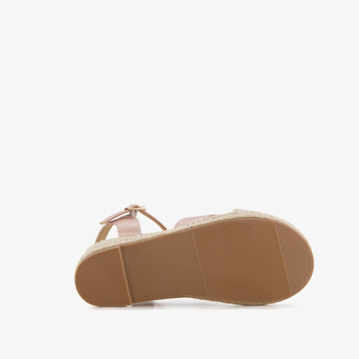 Meisjes sleehak sandalen metallic roze