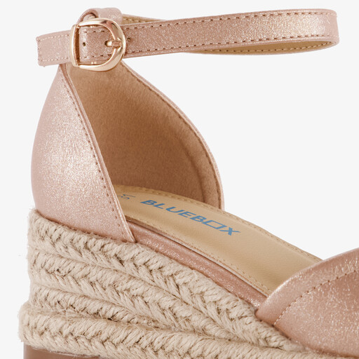 Meisjes sleehak sandalen metallic roze