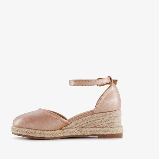 Meisjes sleehak sandalen metallic roze