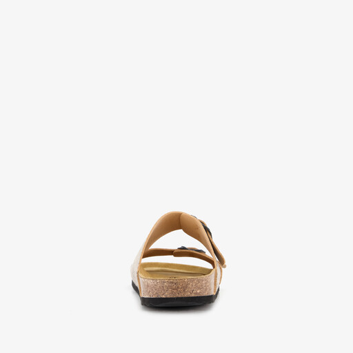 Dames bio slippers met panterprint bruin