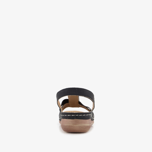 Dames sandalen met sleehak zwart