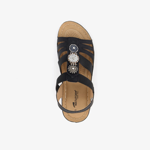 Dames sandalen met sleehak zwart
