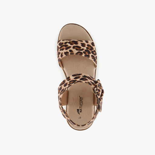 Dames sandalen met panterprint beige bruin