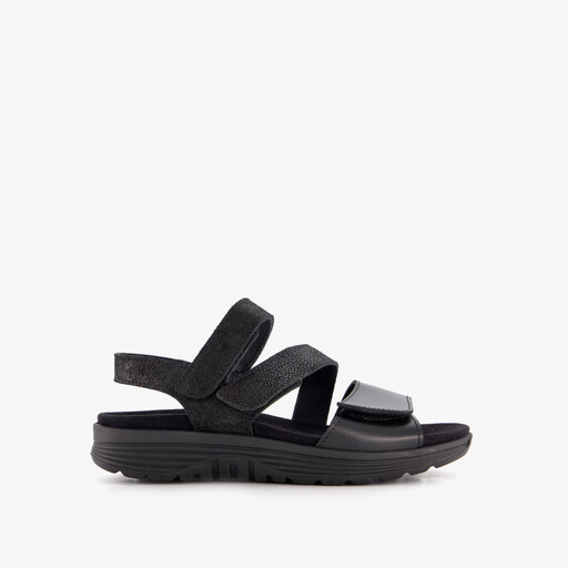 Leren dames sandalen zwarte