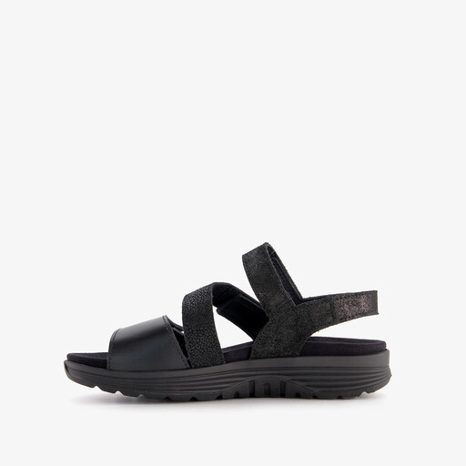 Leren dames sandalen zwarte