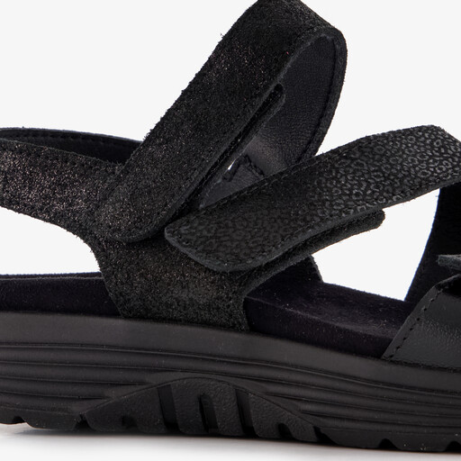 Leren dames sandalen zwarte