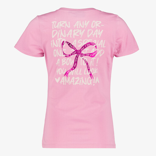 Meisjes T-shirt met backprint roze