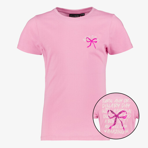 Meisjes T-shirt met backprint roze