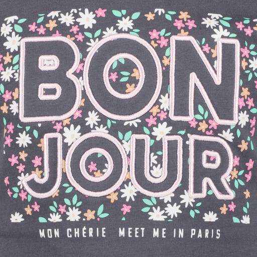 Meisjes T-shirt met opdruk grijs
