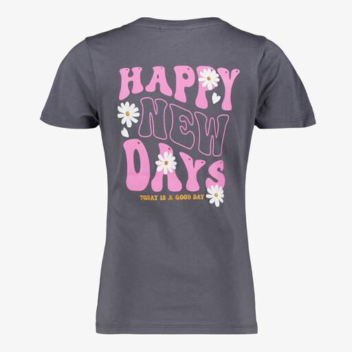 Meisjes T-shirt met backprint grijs