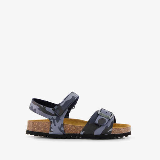 Kinder bio sandalen camouflage blauw