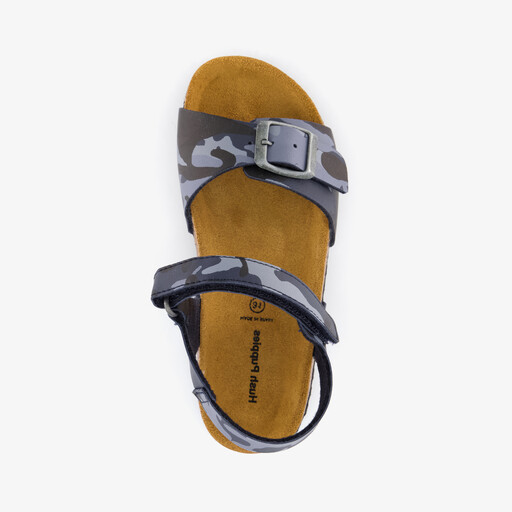 Kinder bio sandalen camouflage blauw
