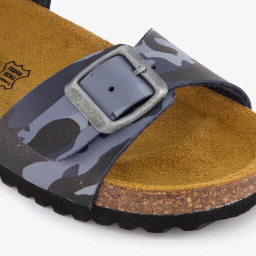 Kinder bio sandalen camouflage blauw
