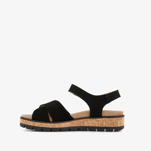 Leren dames sandalen zwart