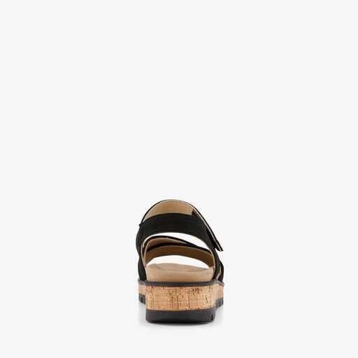 Leren dames sandalen zwart