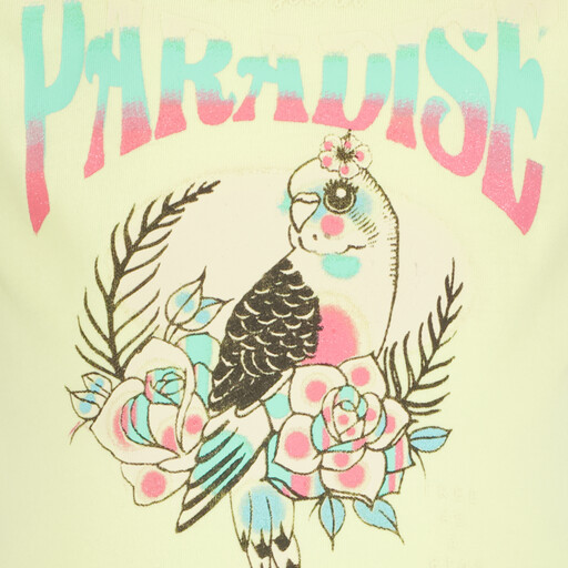 Meisjes T-shirt met vogel geel